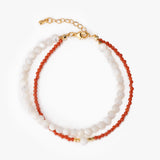 Tranquil Protection – Red Agate & Pearl Bracelet