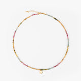 Tourmaline – Lotus Charm Necklace