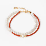 Tranquil Protection – Red Agate & Pearl Bracelet